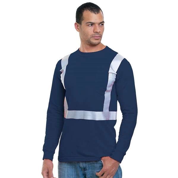 Hi-Vis 100% Cotton Pocket L/S Crew Tee 5