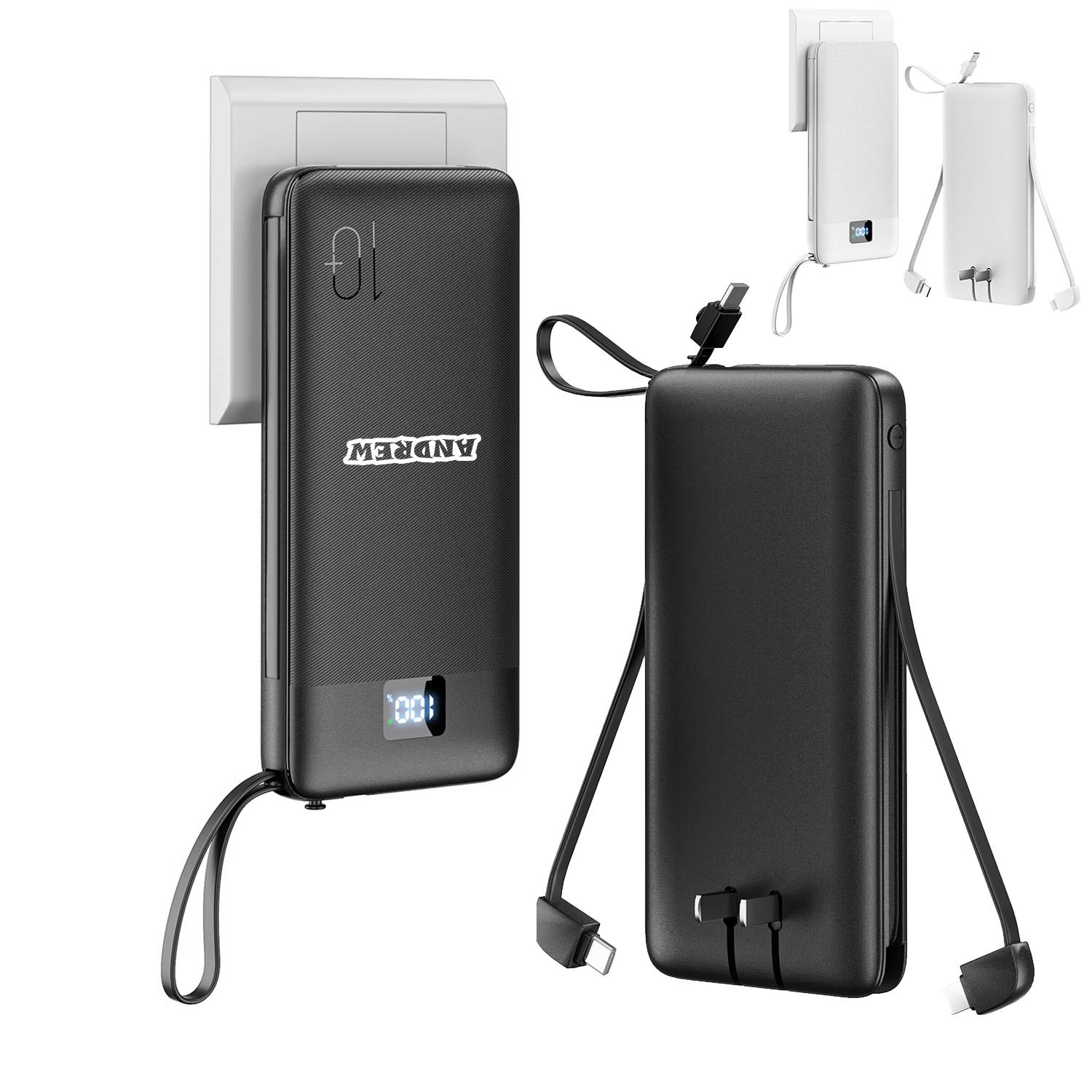 10000mah Plug-In Power Bank with Cable 1