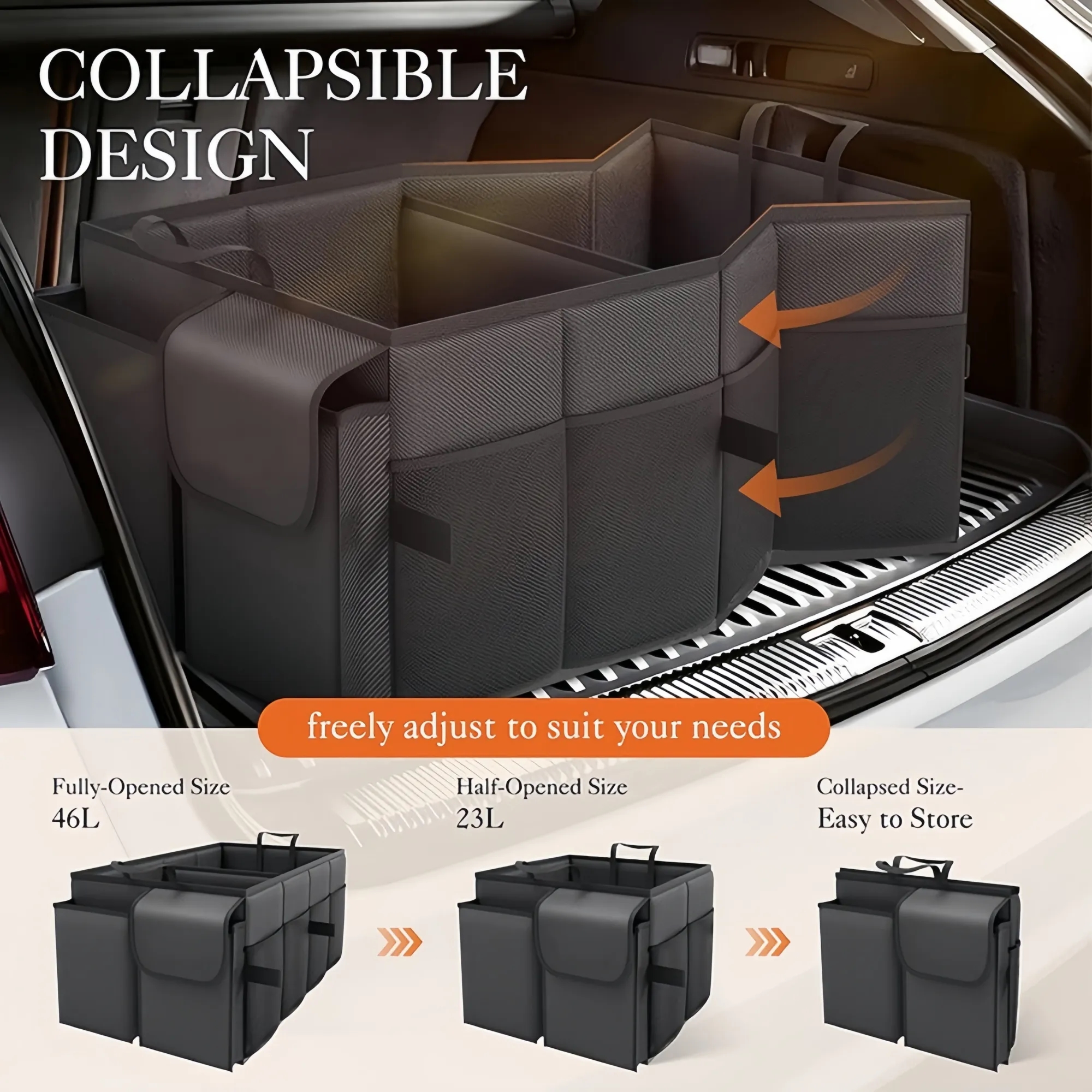 Large Capacity Foldable Car Trunk Organizer 4