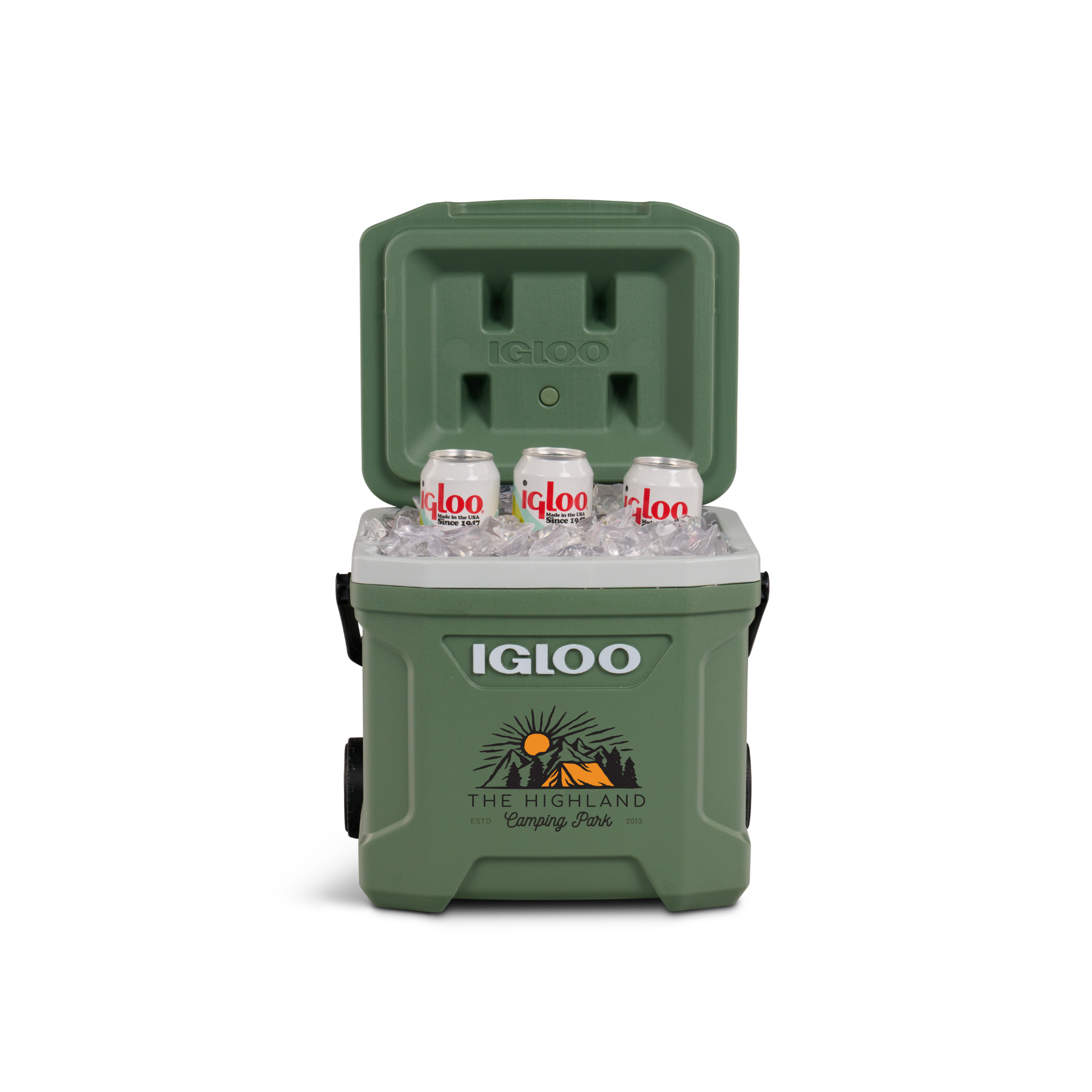 IGLOO ECOCOOL LATITUDE 16 QT ROLLER BLANK* COOLER (Vintage Green)