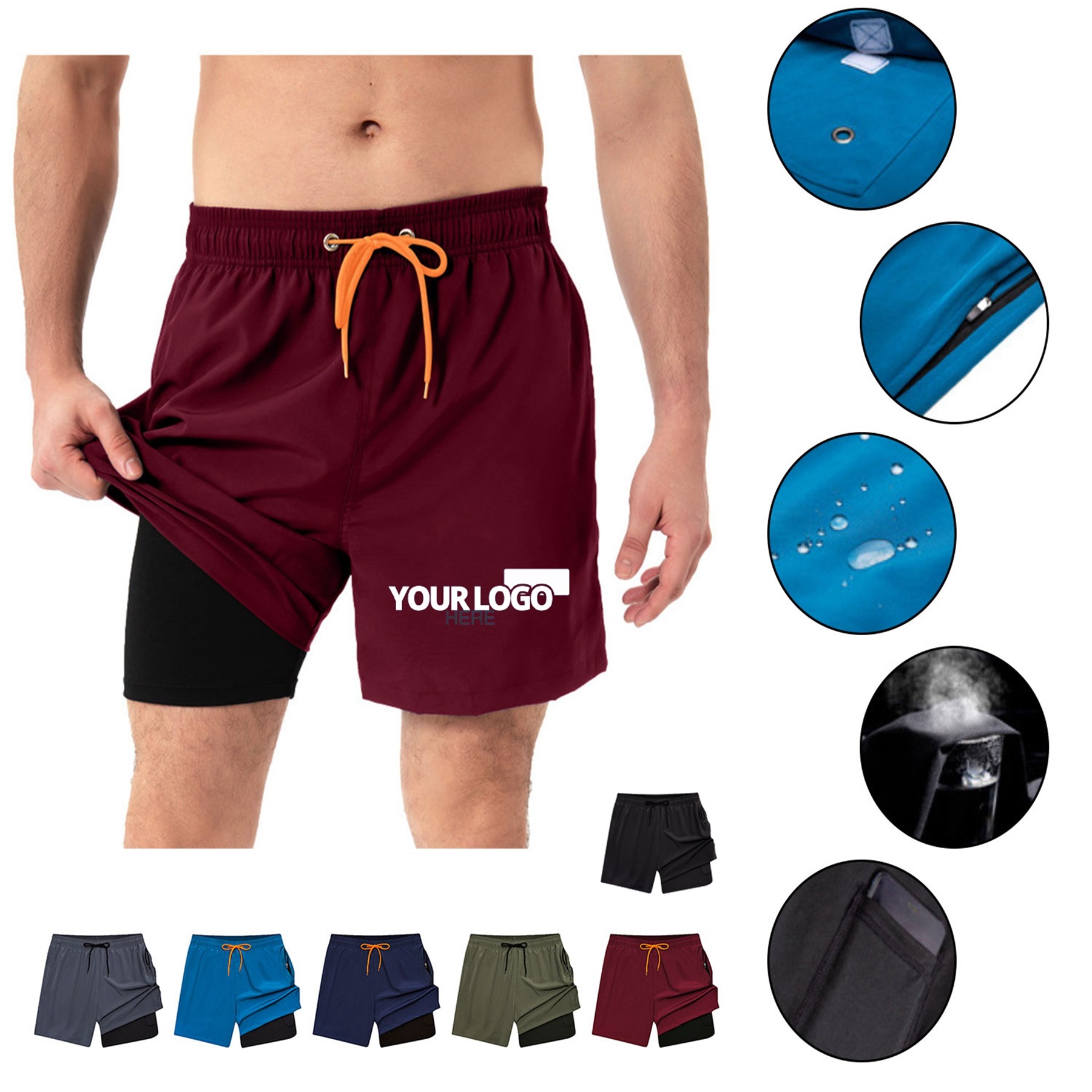 2 In 1 Quick Dry Swim Shorts 1