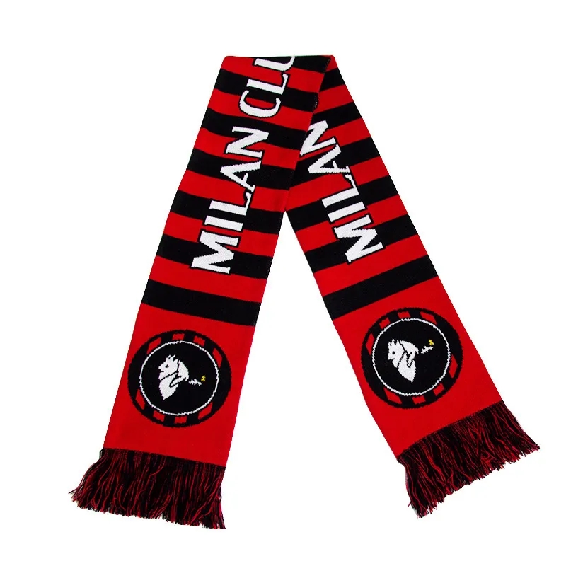 Double-Sided Soccer Stadium Knit Stretch Scarf With Fringe 2