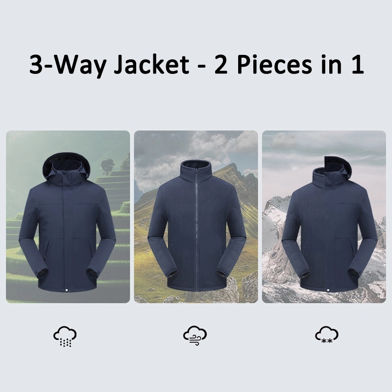 Waterproof Detachable 2-layer Hiking Jacket & Outdoor Coat 13