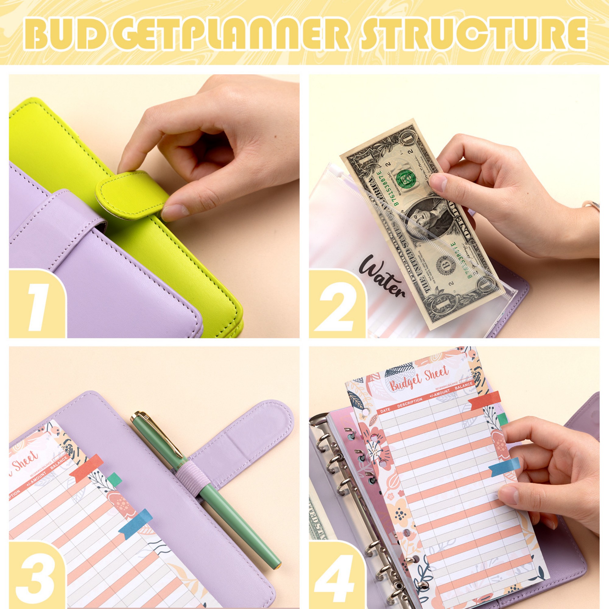 Leather A6 Budget Binder 4