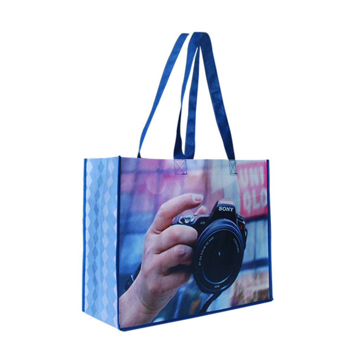 100 GSM Full Color Lightweight Durable Grocery  W/ Gusset Tote Bag (16" x 12" x 6") 1
