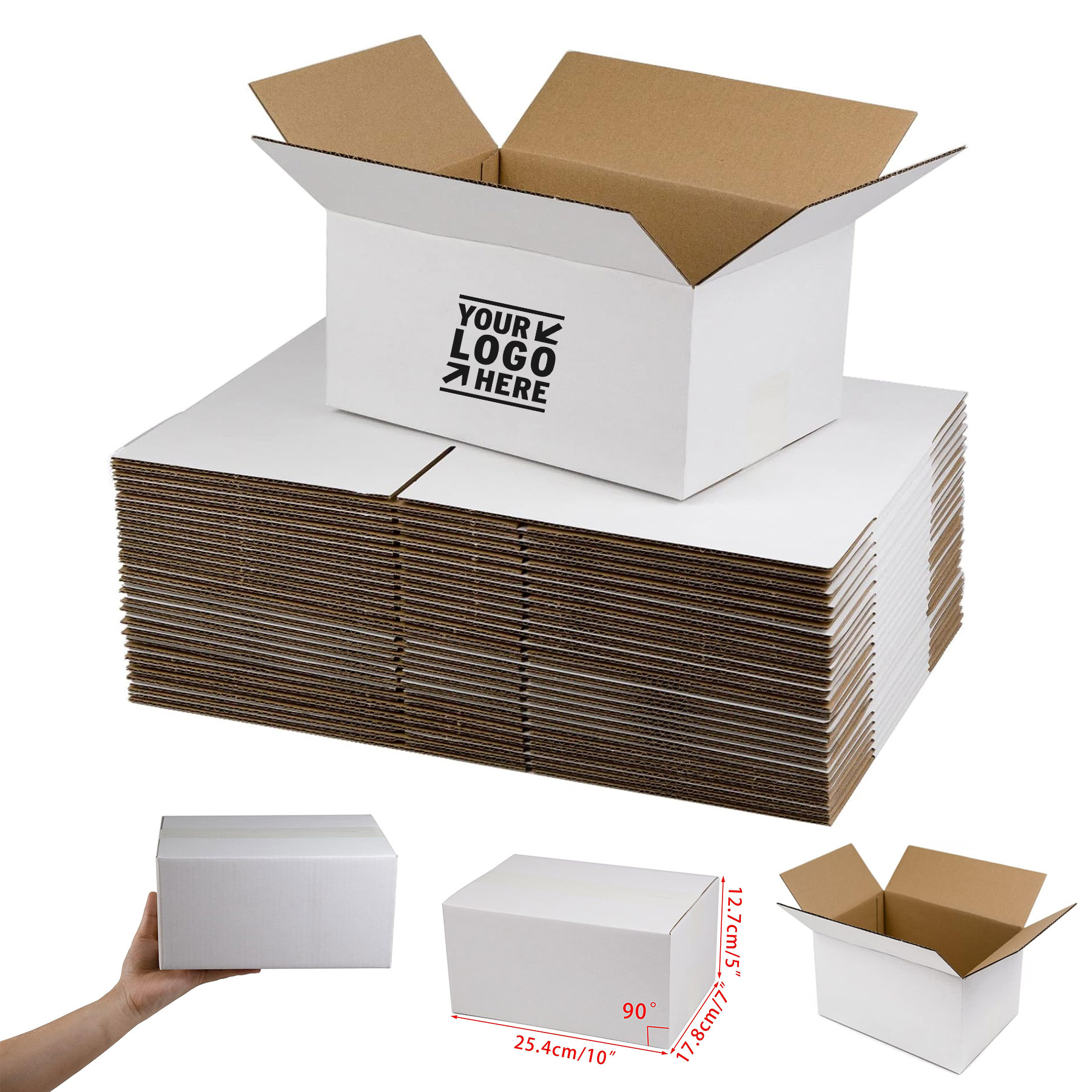 Bussiness 10x7x5 Inches Corrugated Cardboard Packing Shipping Crush Resistant Box 2
