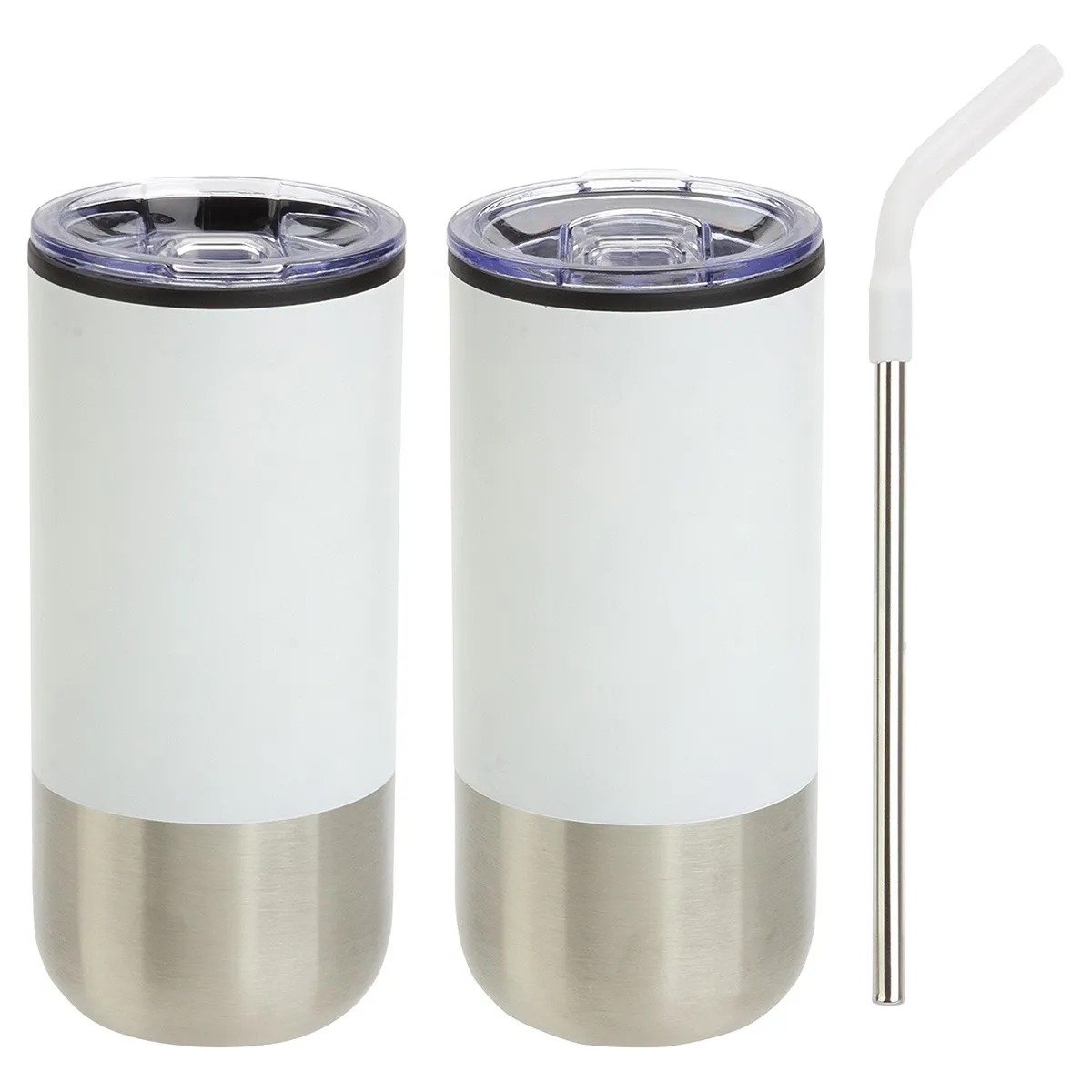 16 oz Stainless Steel Tumbler with Straw 3