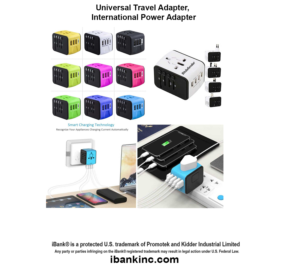 iBank ® Universal Travel Adapter, International Power Adapter 2