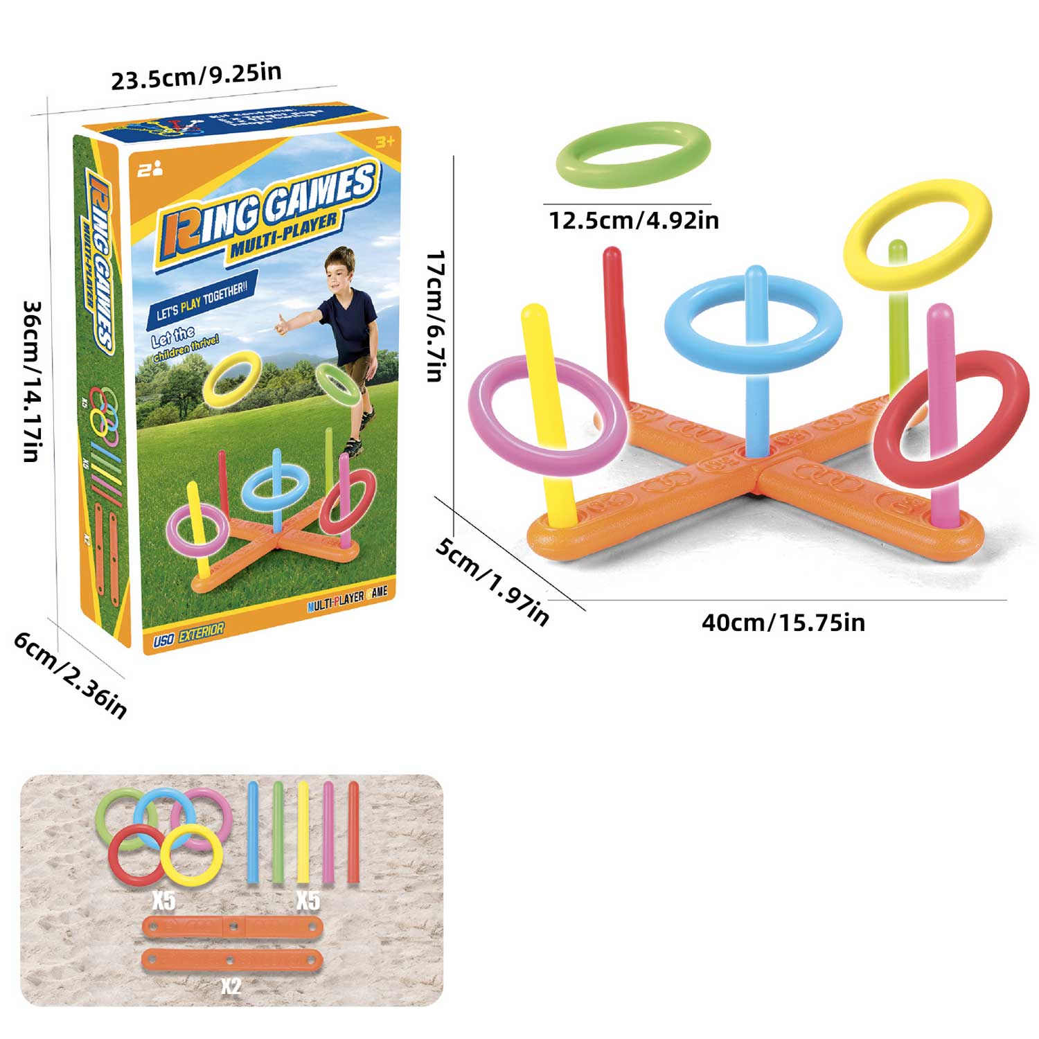 Outdoor Kids' Toy Beach & Lawn Ring Toss Game 4