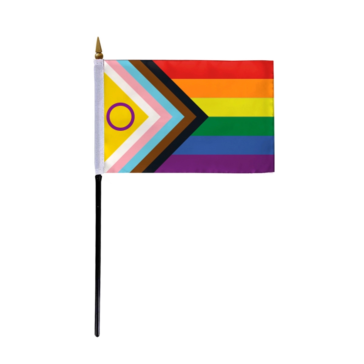 1ply ePoly Intersex Progressive Pride Stick Flag (Printed) 1