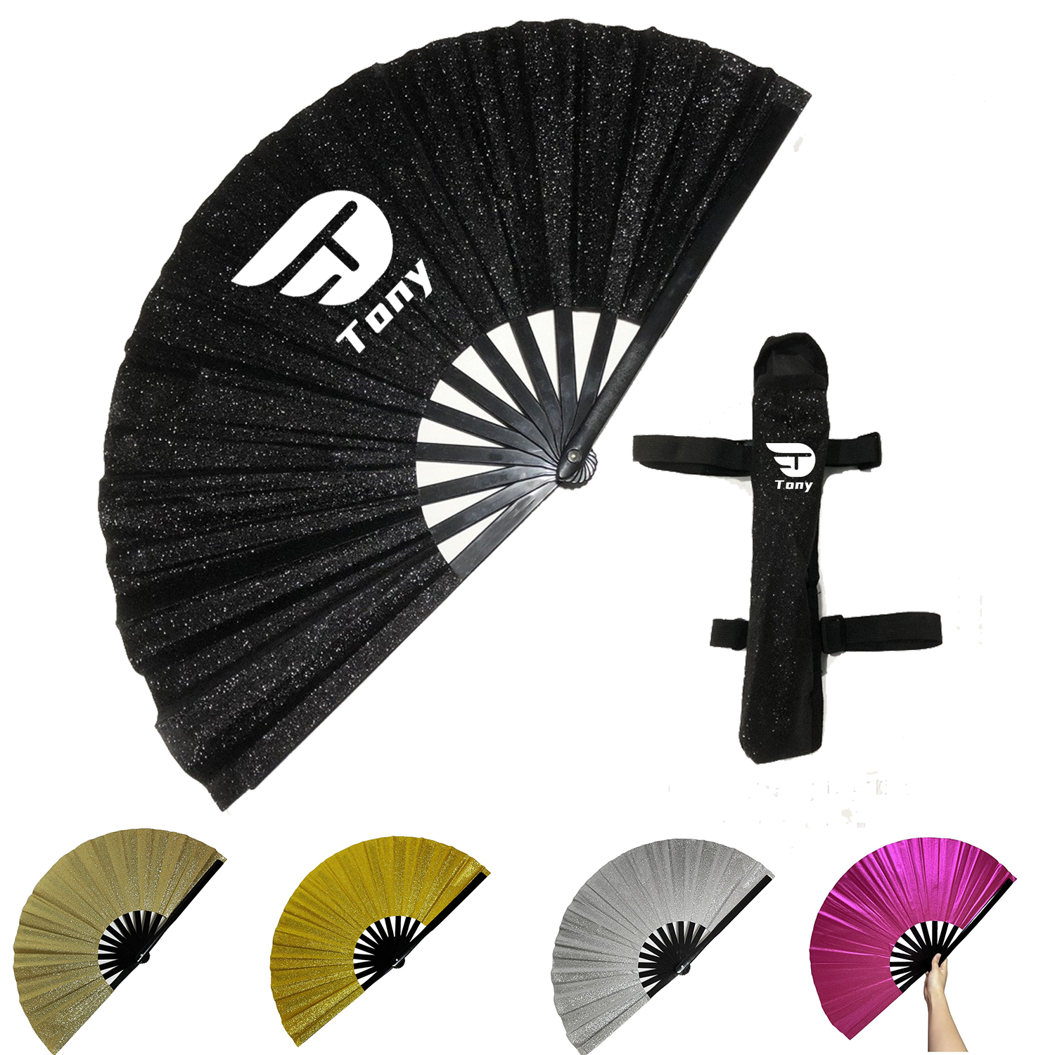 13 " Glitter Fan W/ Bag 1