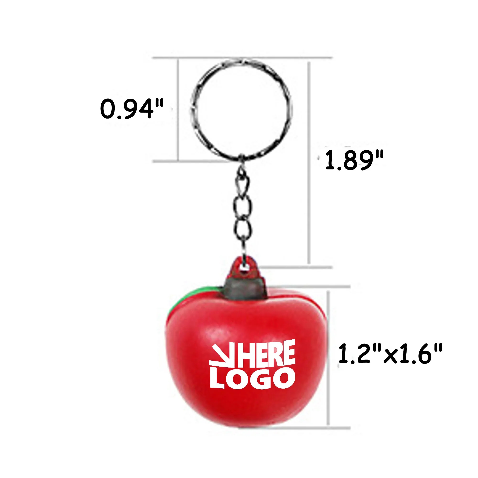MOQ 20 Apple Stress Relieve Toy Keychain 3