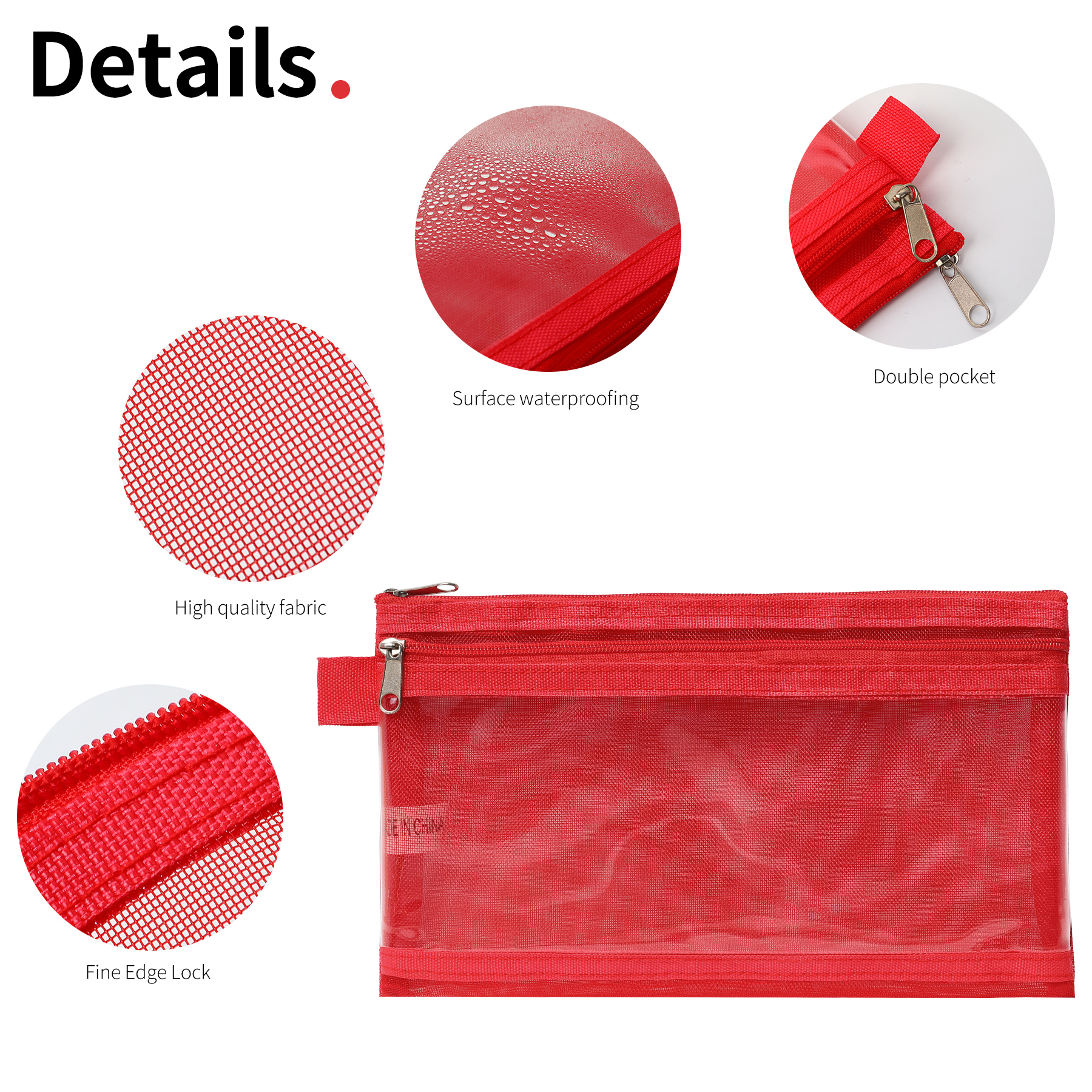 Twin Pocket Mesh Pencil Pouch 5