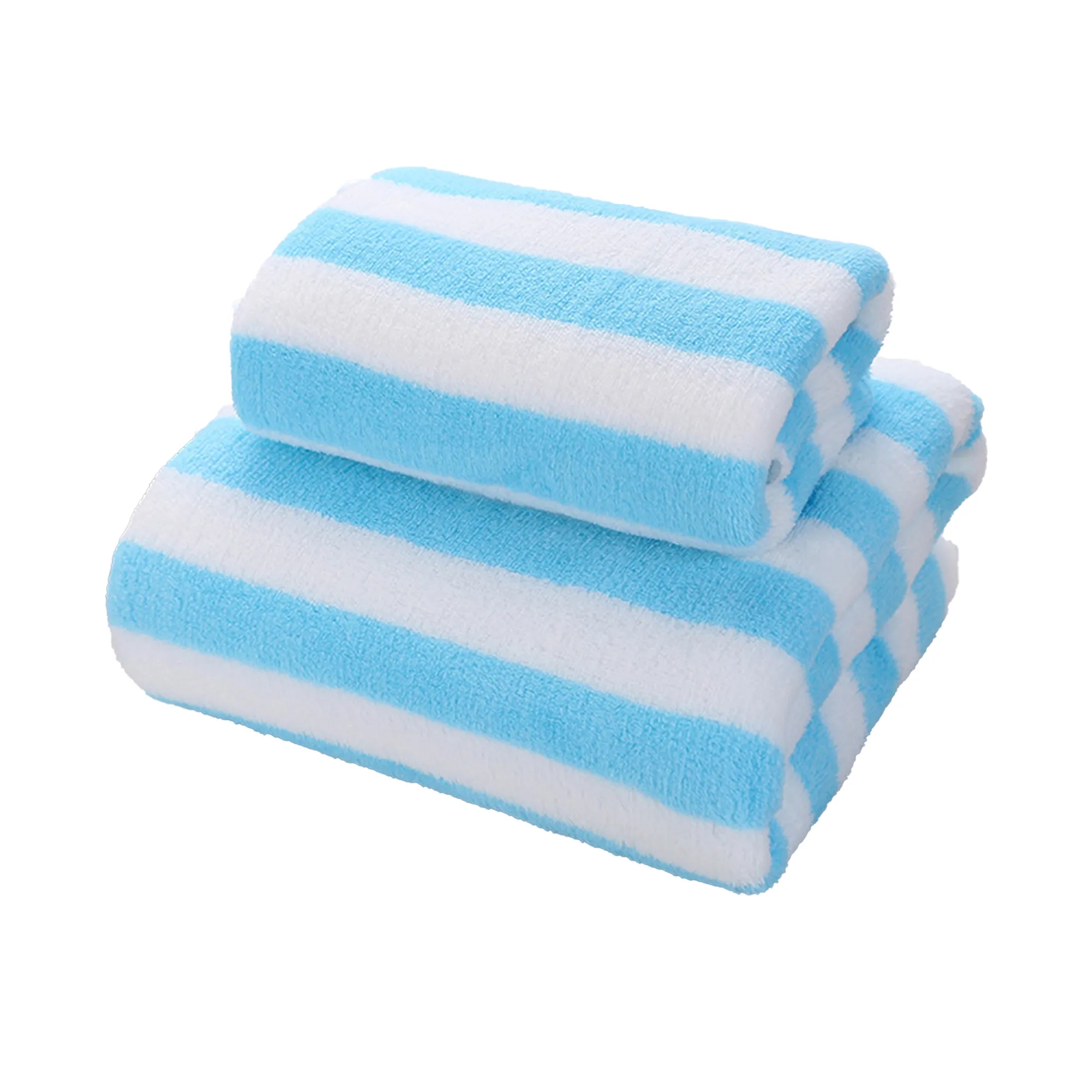 MOQ 100 Coral Fleece Microfiber Bath And Beach Stripes Towel 10