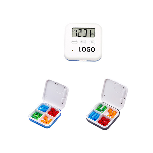 4-Compartment Pillbox W/ Alarm 1