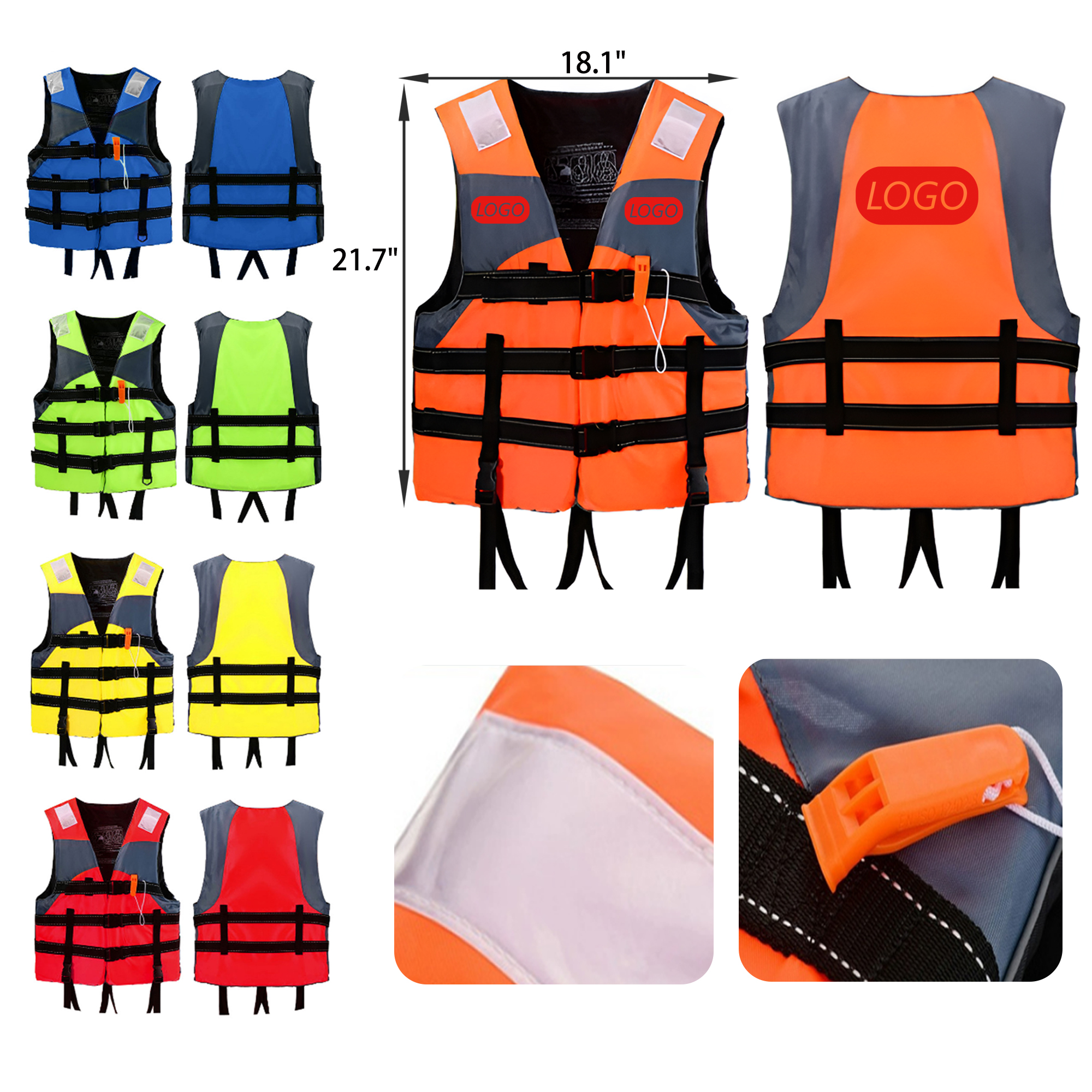 MOQ 30 PCS Visible Water Safety Rescue Vest 6