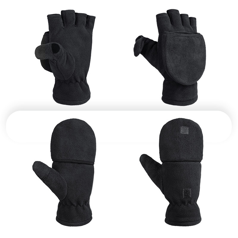 Convertible Polar Fleece Gloves Flip Top Mittens 2