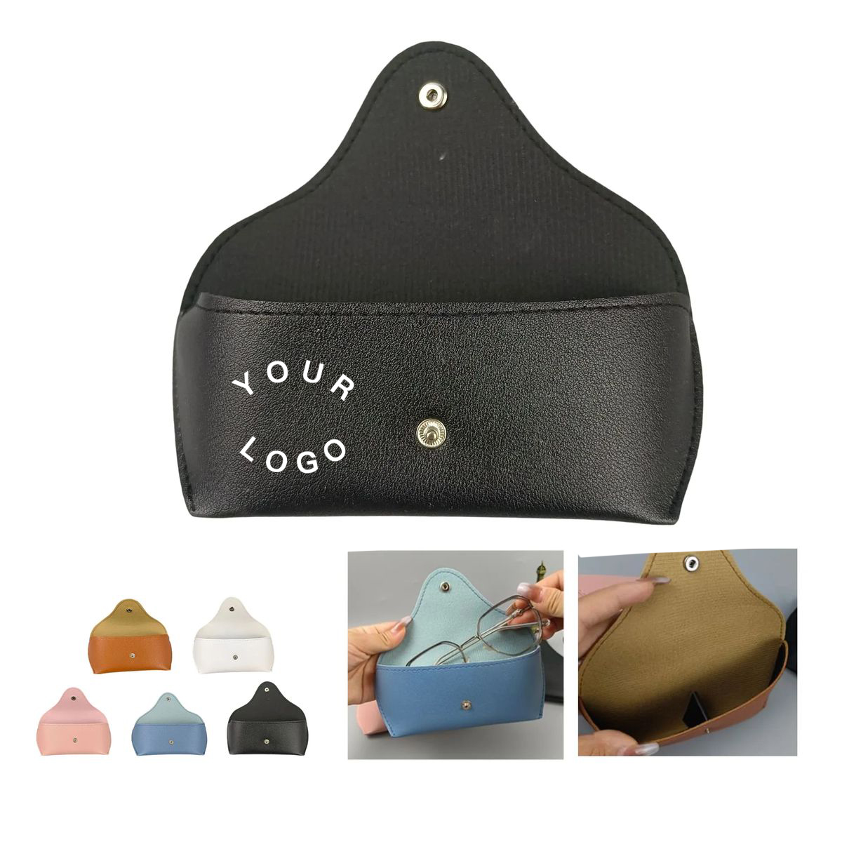 Protective Leather Glasses Case for Travel Storage 2