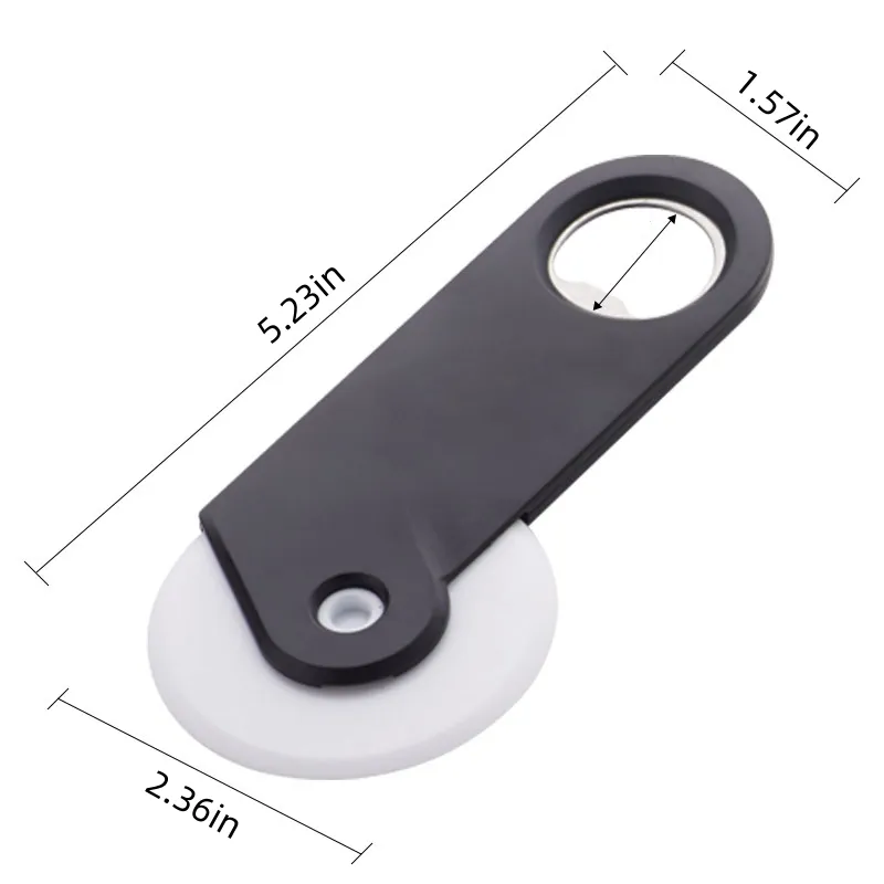 Customized roller pizza knife stainless steel bottle opener 5