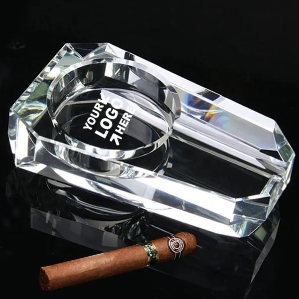 Clear Crystal Single Cigar Ashtray 6