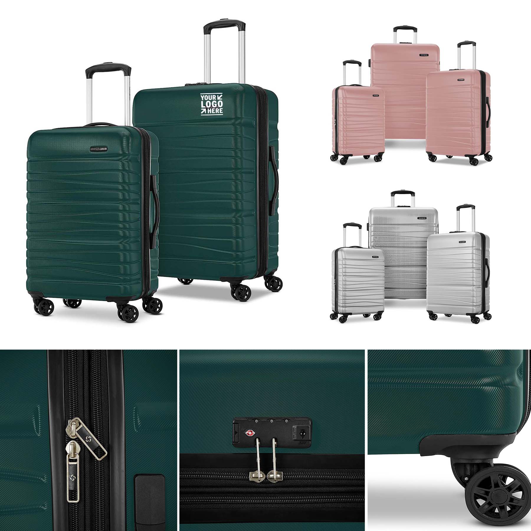 Expandable 2Pcs Hardside Luggage Set with Spinner Wheels