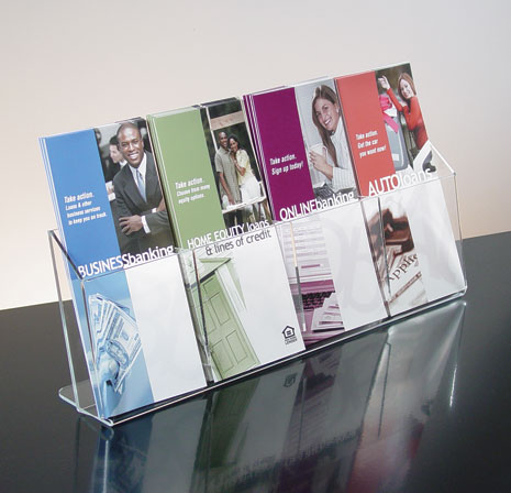 1-tiered 4 pocket Countertop Brochure Holder
