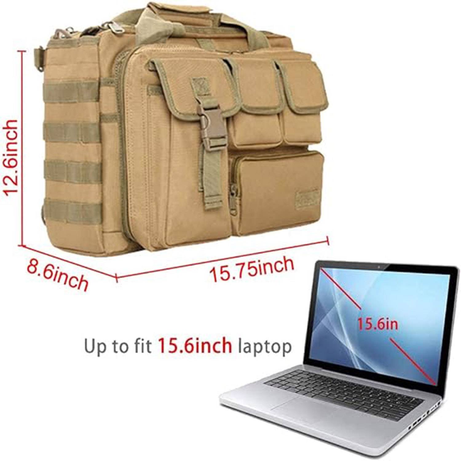 Military Laptop Messenger Multifunction Briefcase for Men 2