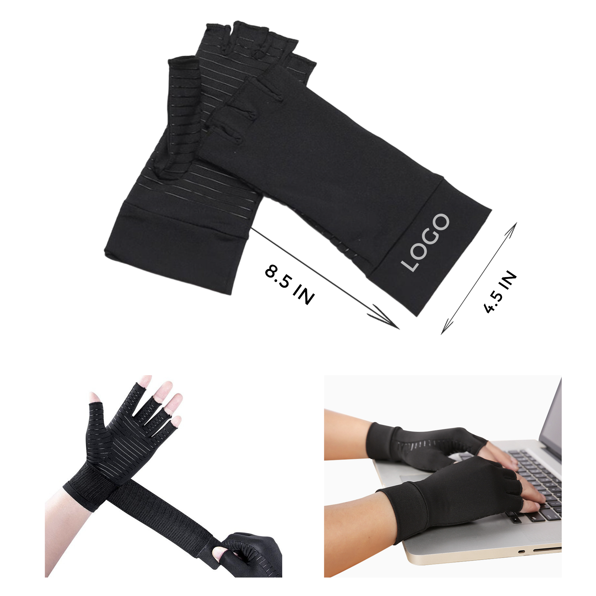 Thermal - Conductive Copper Fiber Fingerless Gloves 1