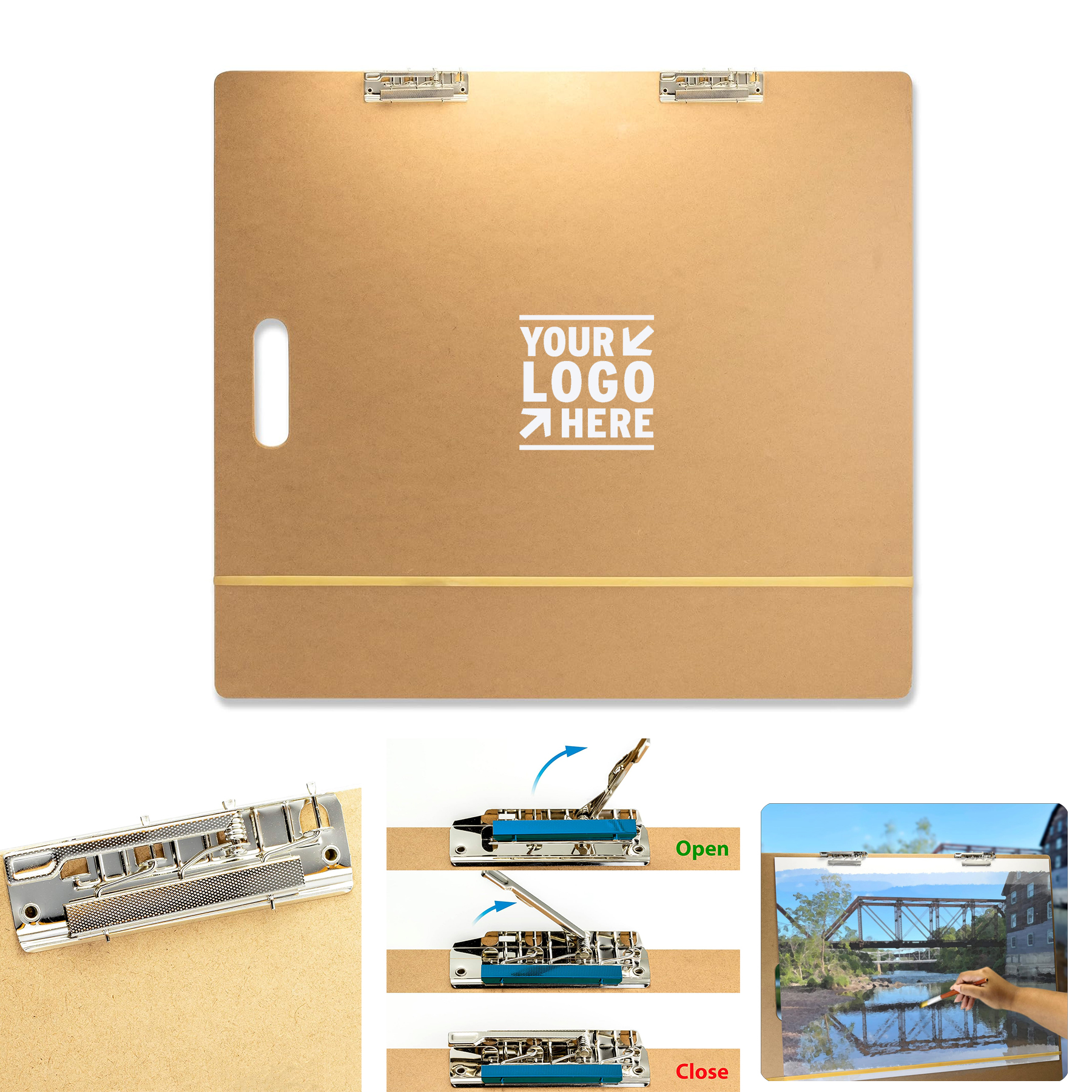 Drafting Art Portable Wooden Clipboard With Handle