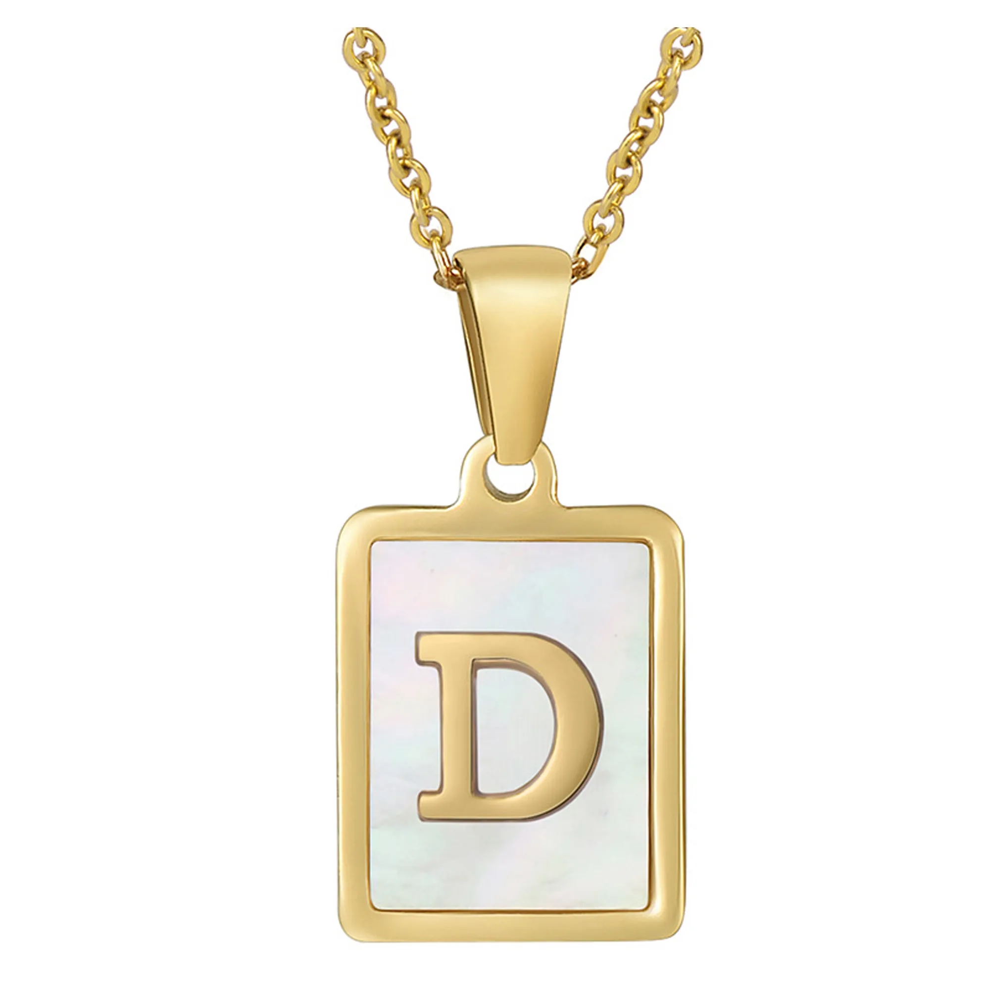 Stainless Steel Alphabet Necklace 12