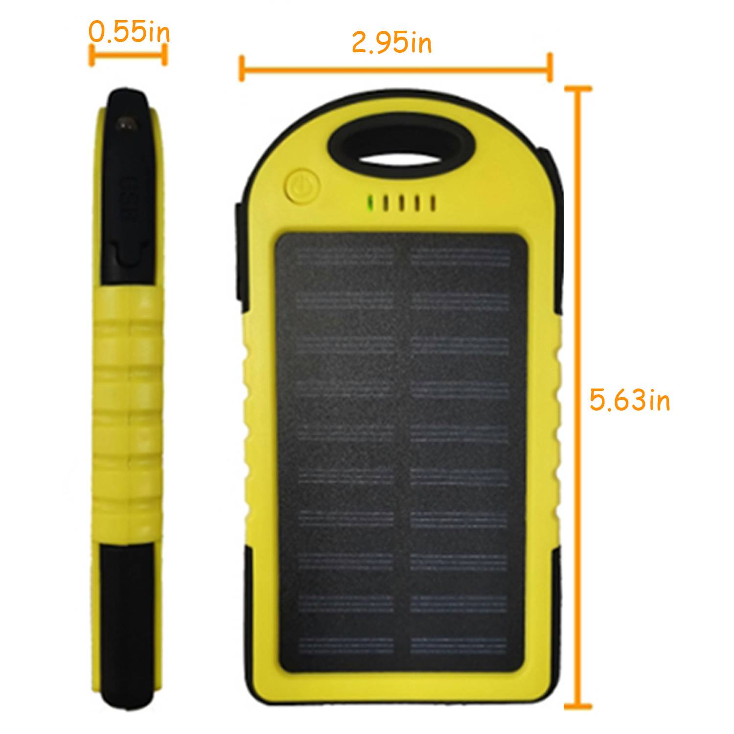 5000mAh Waterproof Portable Solar Power Bank 5