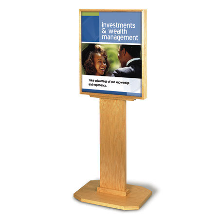 Solid Wood Plank Base Floor Display for 22x28 65-1/2"H