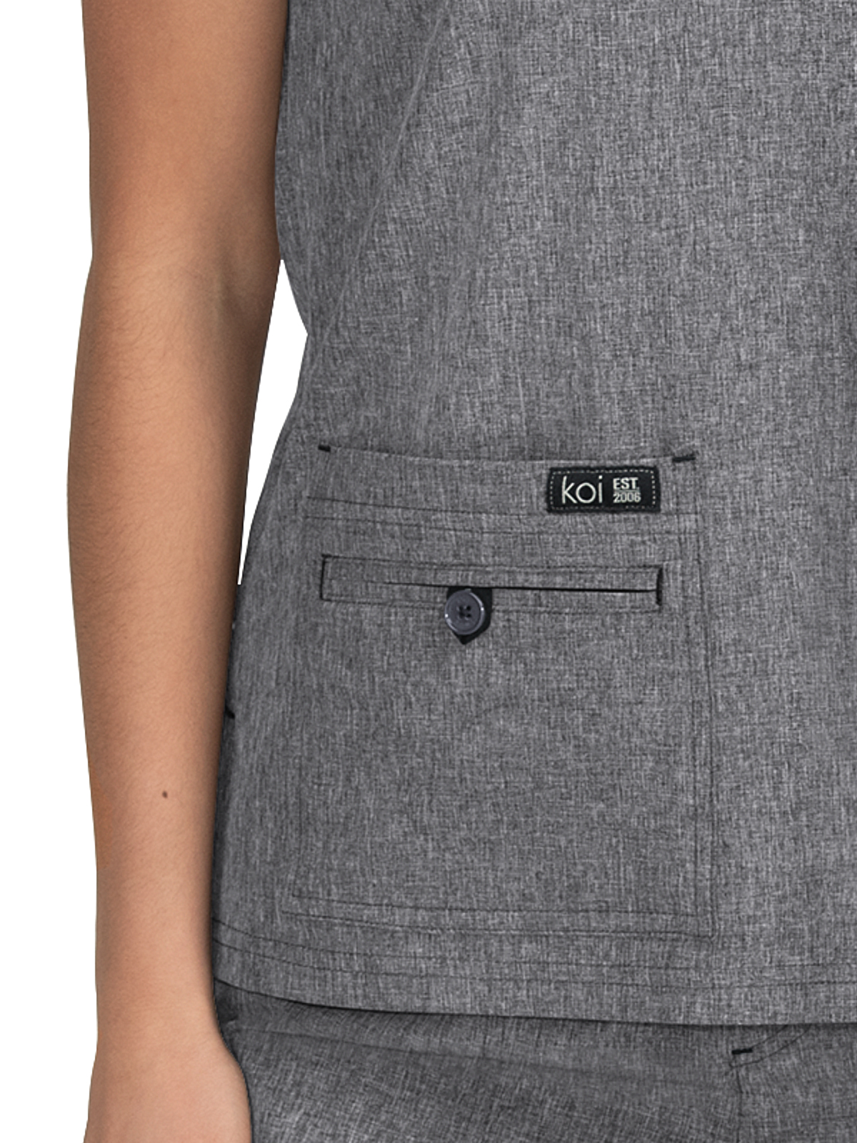 koi - Basics - Women's Four-Pocket Stretch V-Neck Becca Top 5