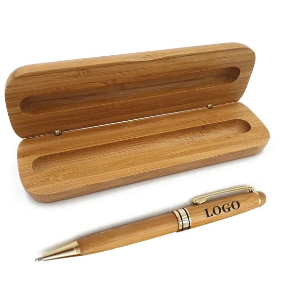 Eco-friendly Natural Bamboo Twist Ballpoint Pen Sets 7