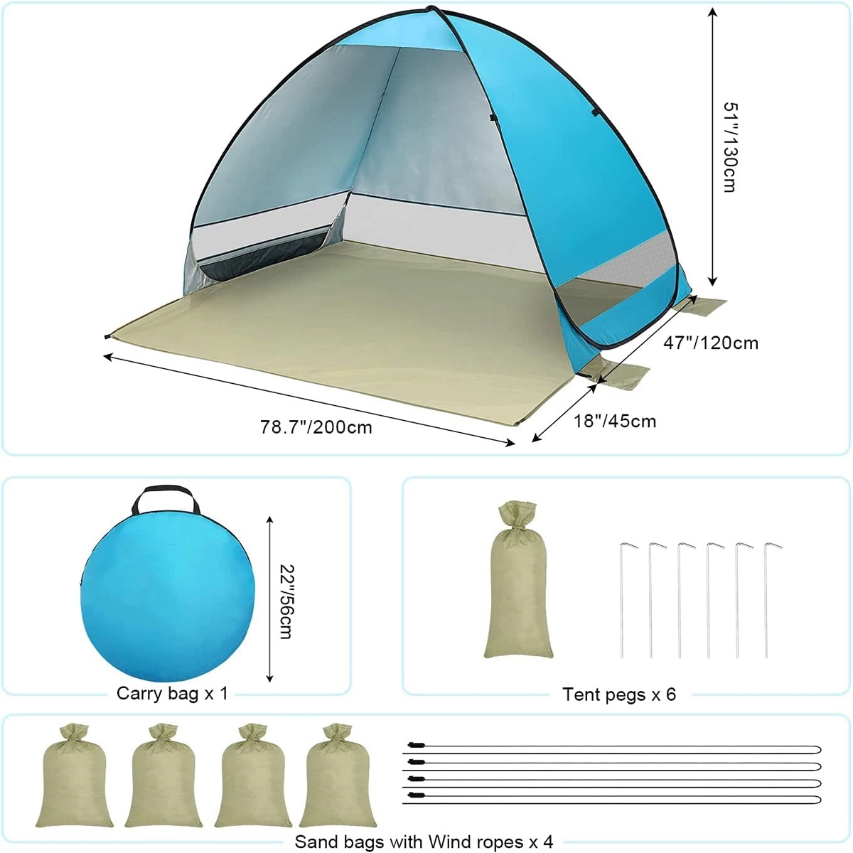 Fully Automatic Camping Beach Awning Tent 3