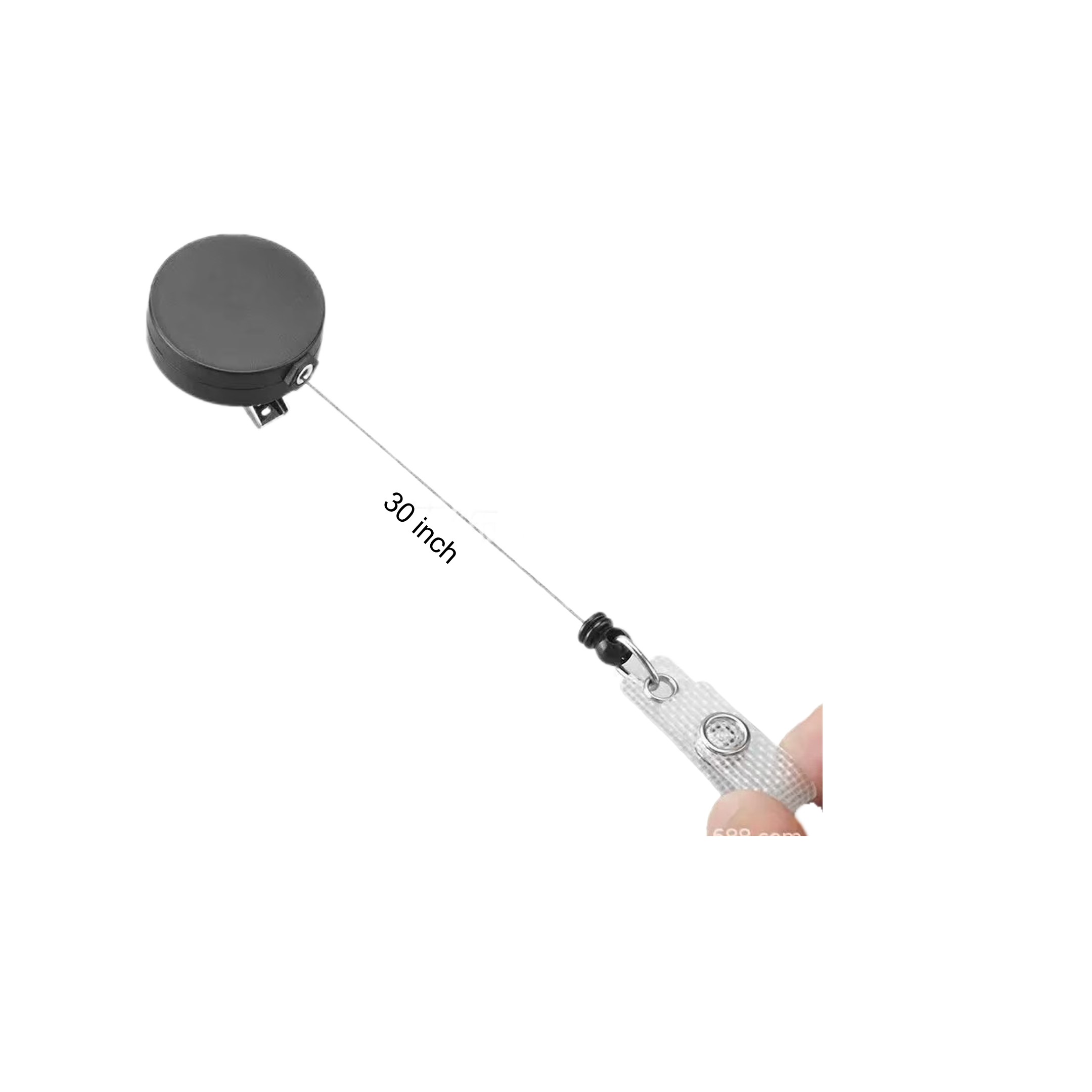 Epoxy Dome Retractable Round Badge Reel Holder w/ Belt Clip 9