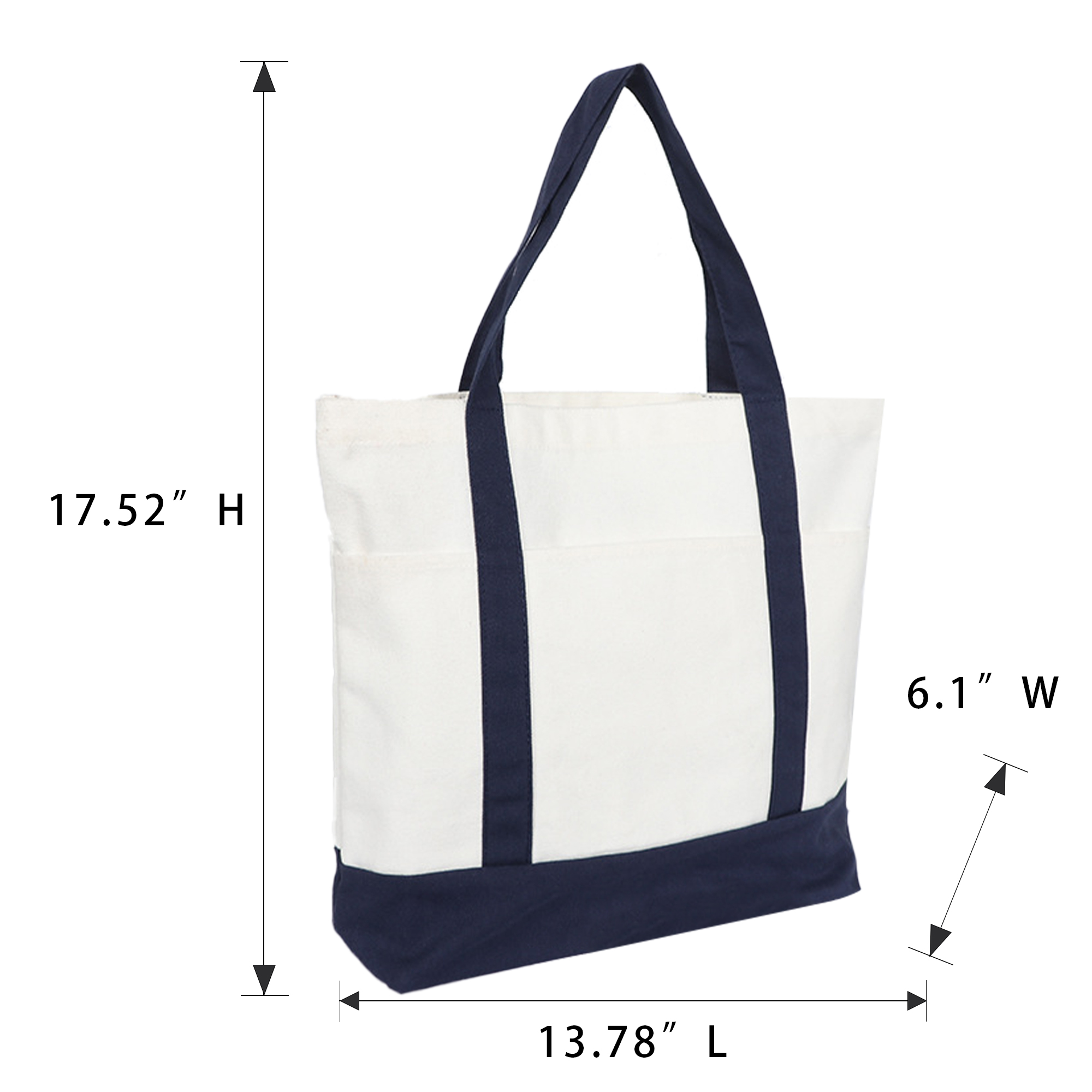 16 OZ. Grocery Cotton Canvas Budget Shopper Tote Bag 3