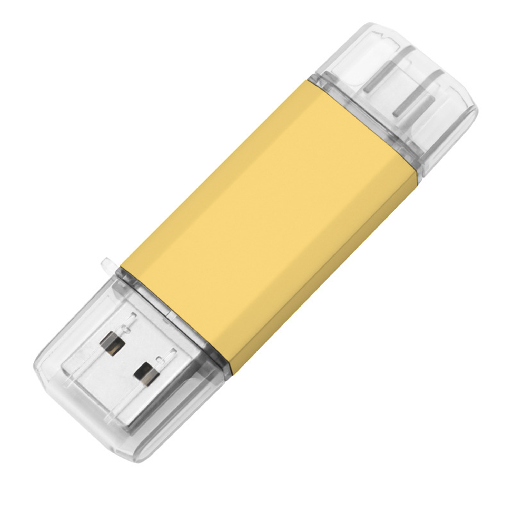 Dual Connector Memory Stick 16GB Type C To USB A Plastic Housing 2.2" x 0.7" 8