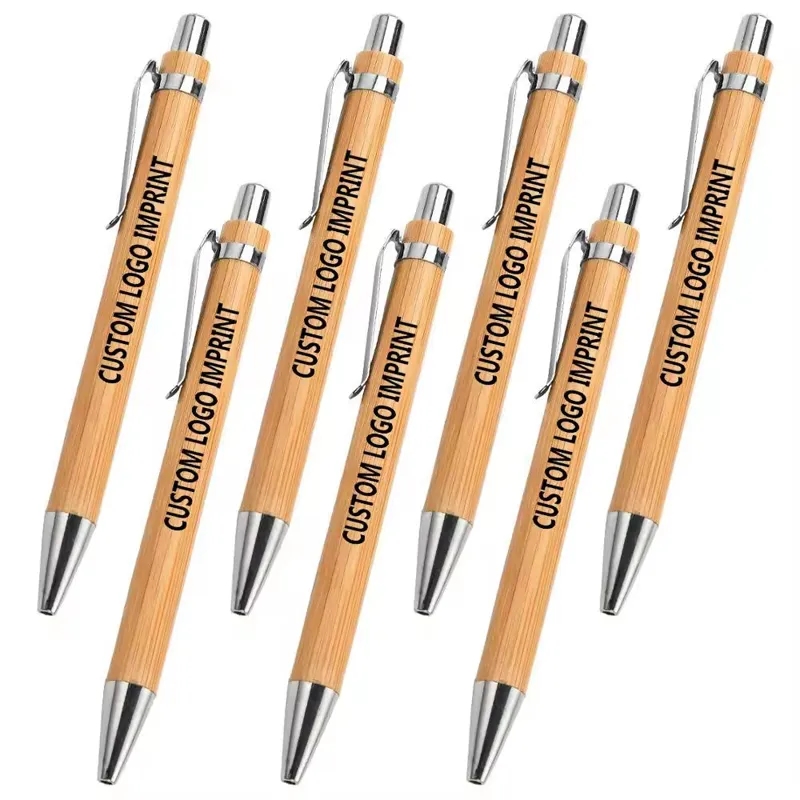 BAMBOO BALLPOINT PEN WITH METAL TRIMS 3