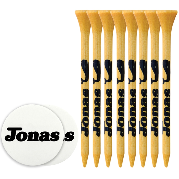 8 Bamboo 2 3/4" Tees, 2 Ball Markers