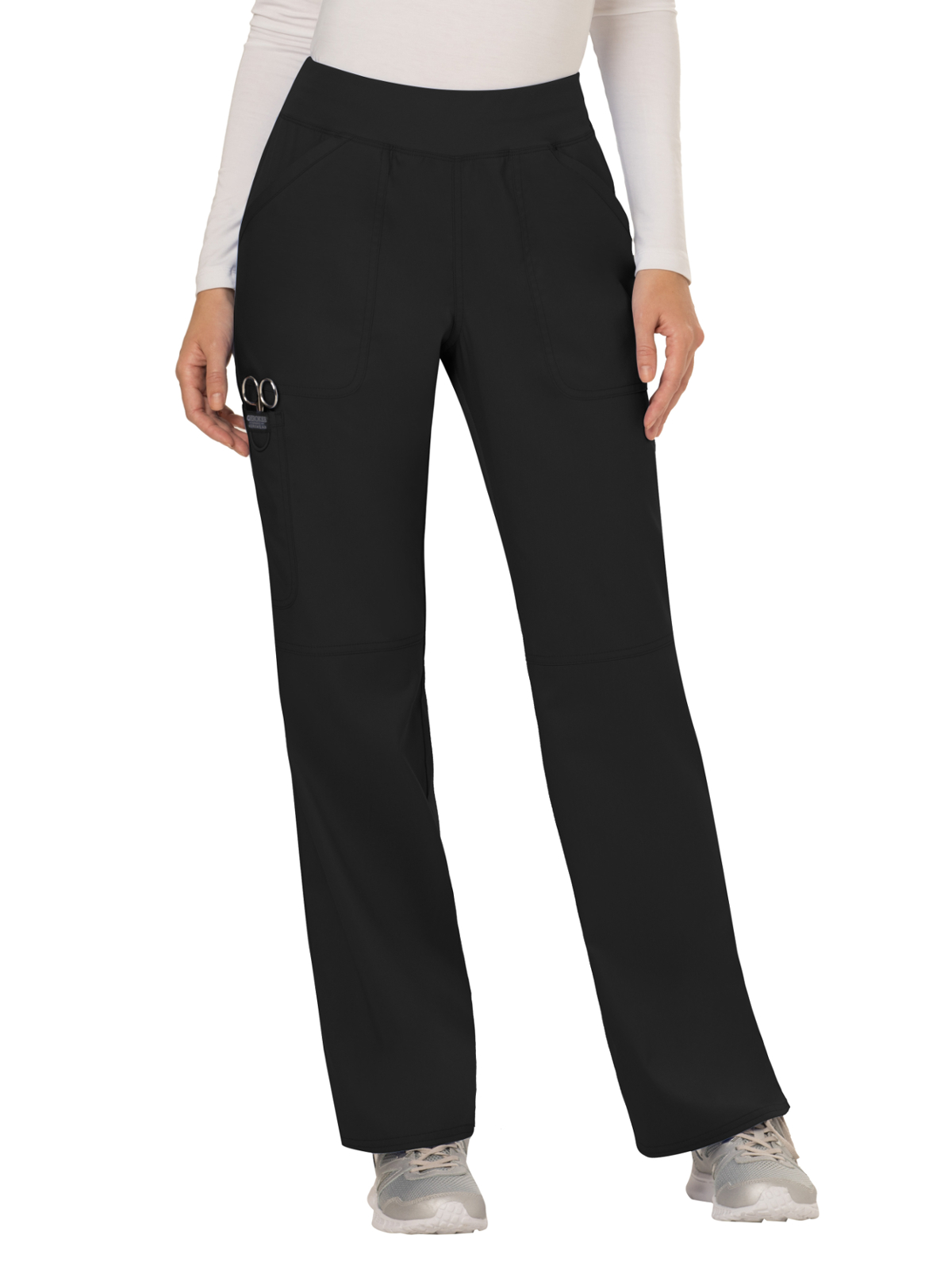 Cherokee - Workwear Revolution - Women's 4-Pocket Mid Rise Straight Leg Pull-on Pant 84
