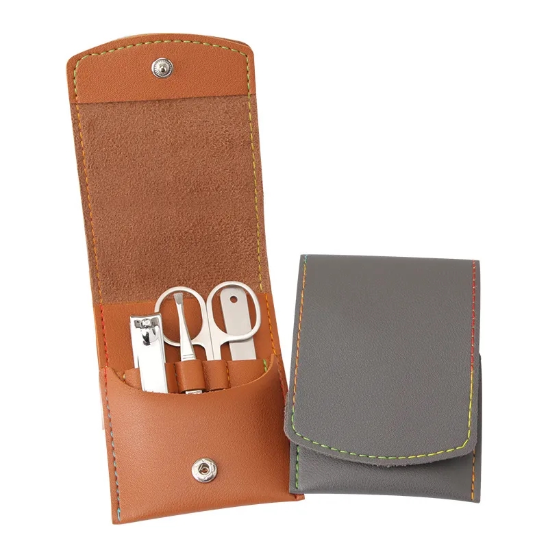 4Pcs Manicure Set With Pu Leather Bag 3