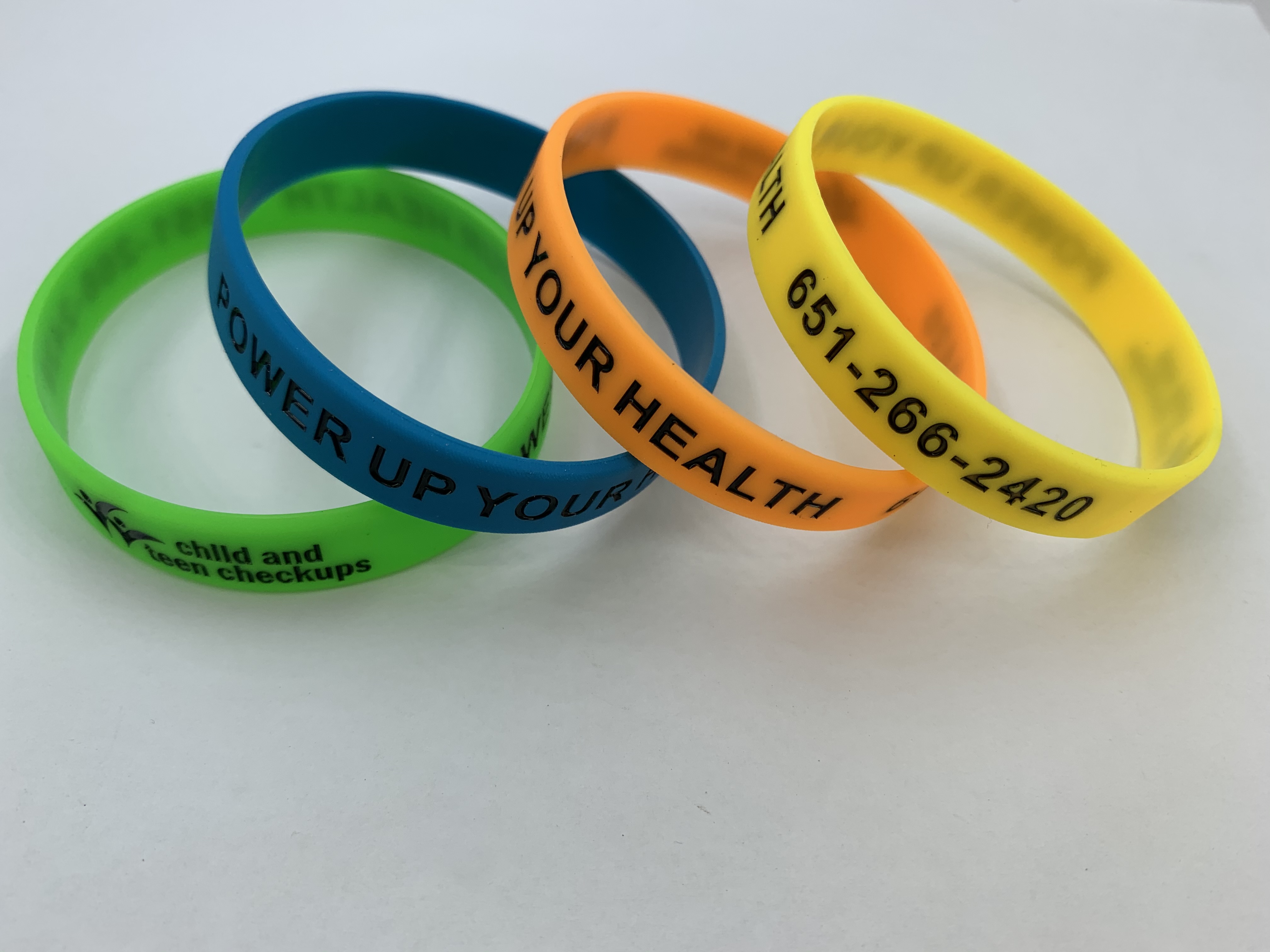 Debossed silicone bracelet with color filled 2
