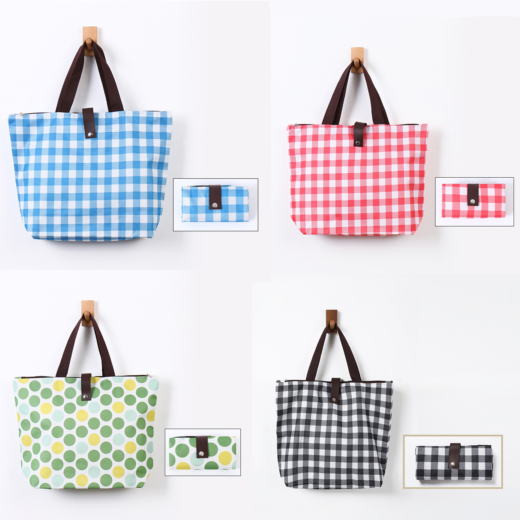 Foldable Shopping Bags Grocery Tote, custom tote bag with logo imprint 4