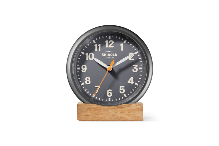 Shinola The Runwell 6in Desk Clock - Gunmetal/Gray 1
