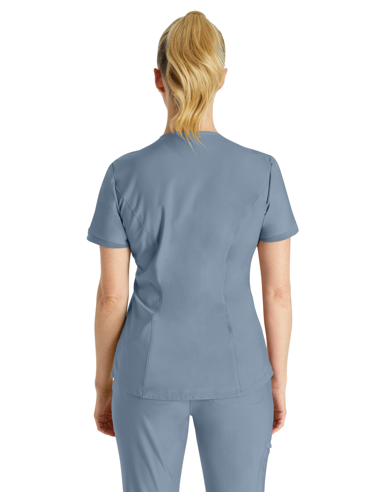 Cherokee - Form - Women's 2-Pocket Curved Hemline V-Neck Top 37