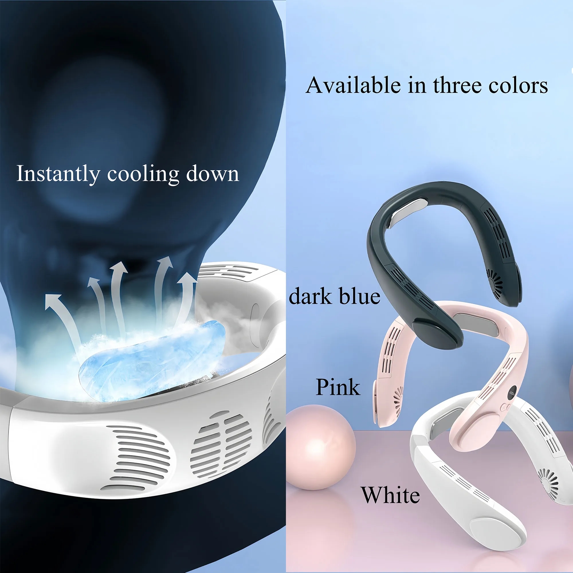 Portable Neck Fan With Semiconductor Cooling & Ice Touch 2