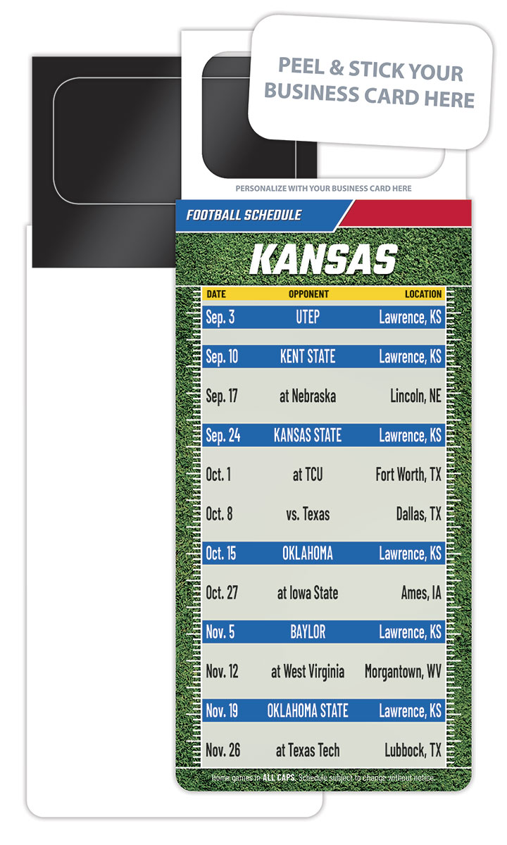 Pro Football Schedule Magnet - Peel and Stick Business Card (3.5x9)