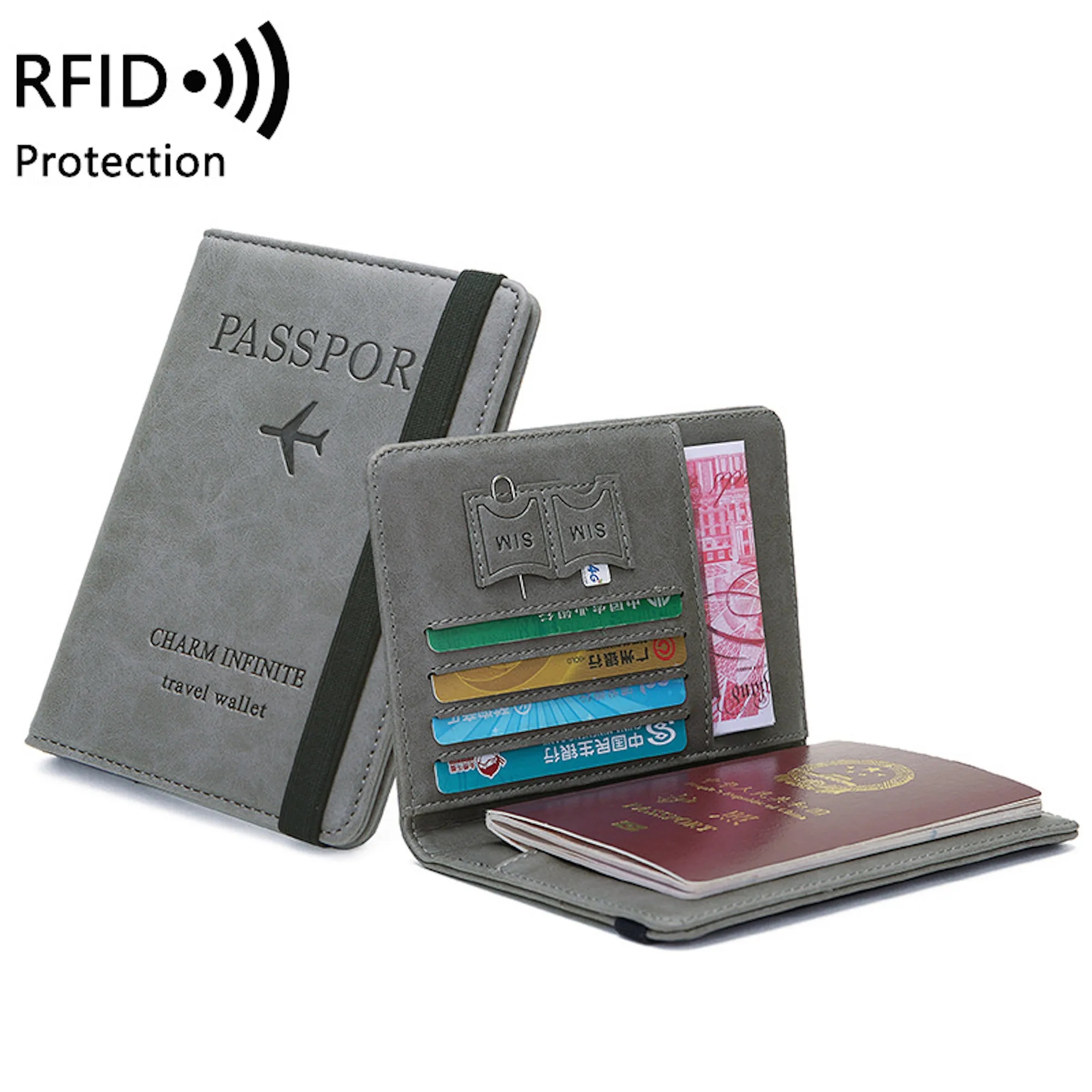 RFID Blocking Travel Passport Holder Cover Slim Id Card Case 6