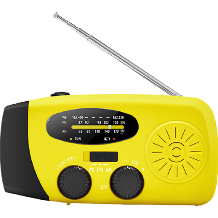 ResQ Emergency Radio – AM/FM/NOAA with LED Flashlight, 1000mAh Power Bank, Solar & Hand Crank 12